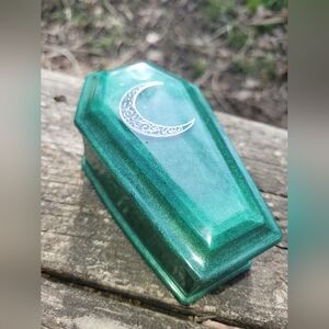 Set Of 3 Trinket Boxes with Silver Crescent Moon